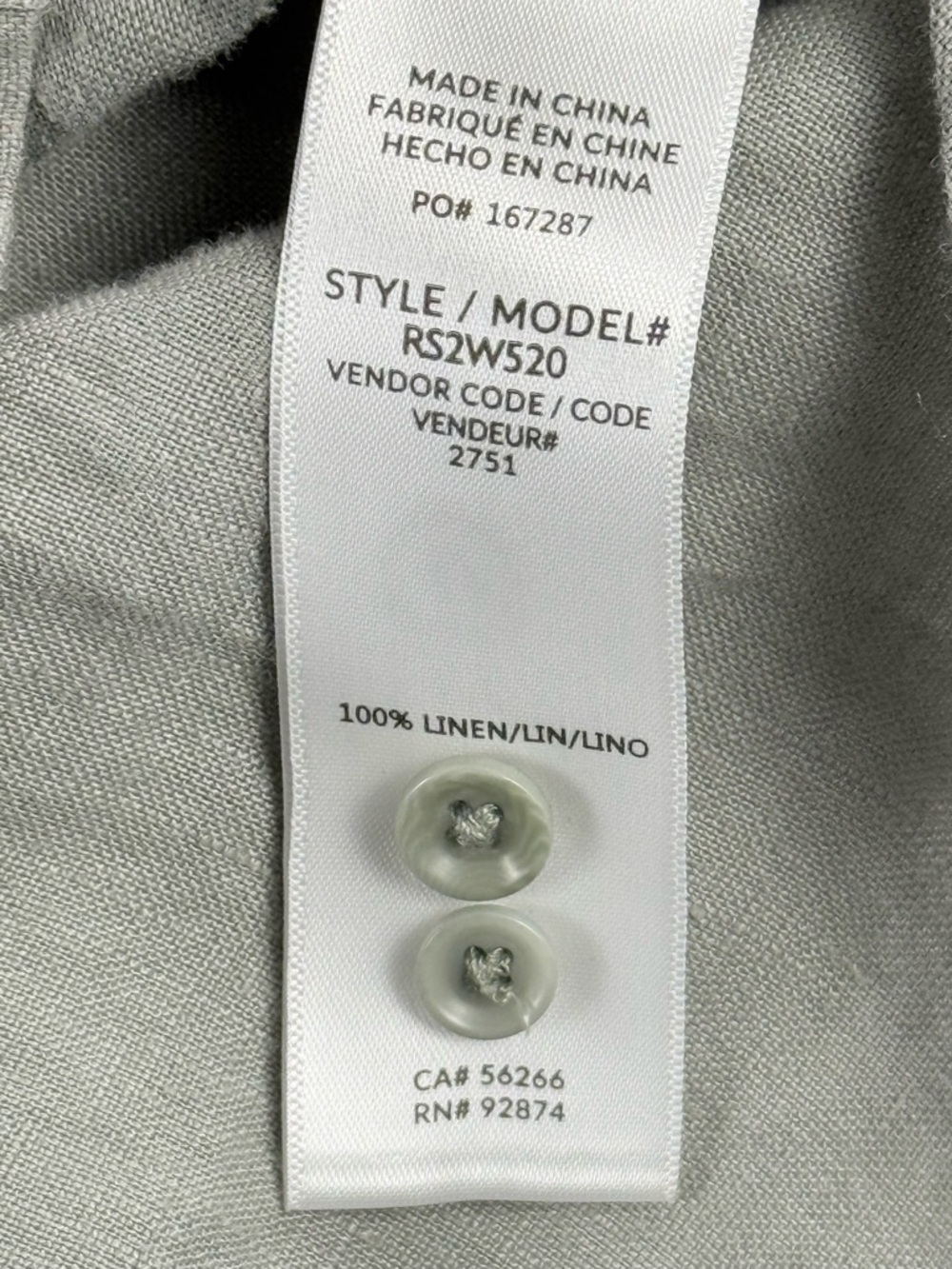 Mary Lawless Lee x Spledid 100% Linen Button Down Olive/Sage Lightweight Top Sm - Picture 6 of 7